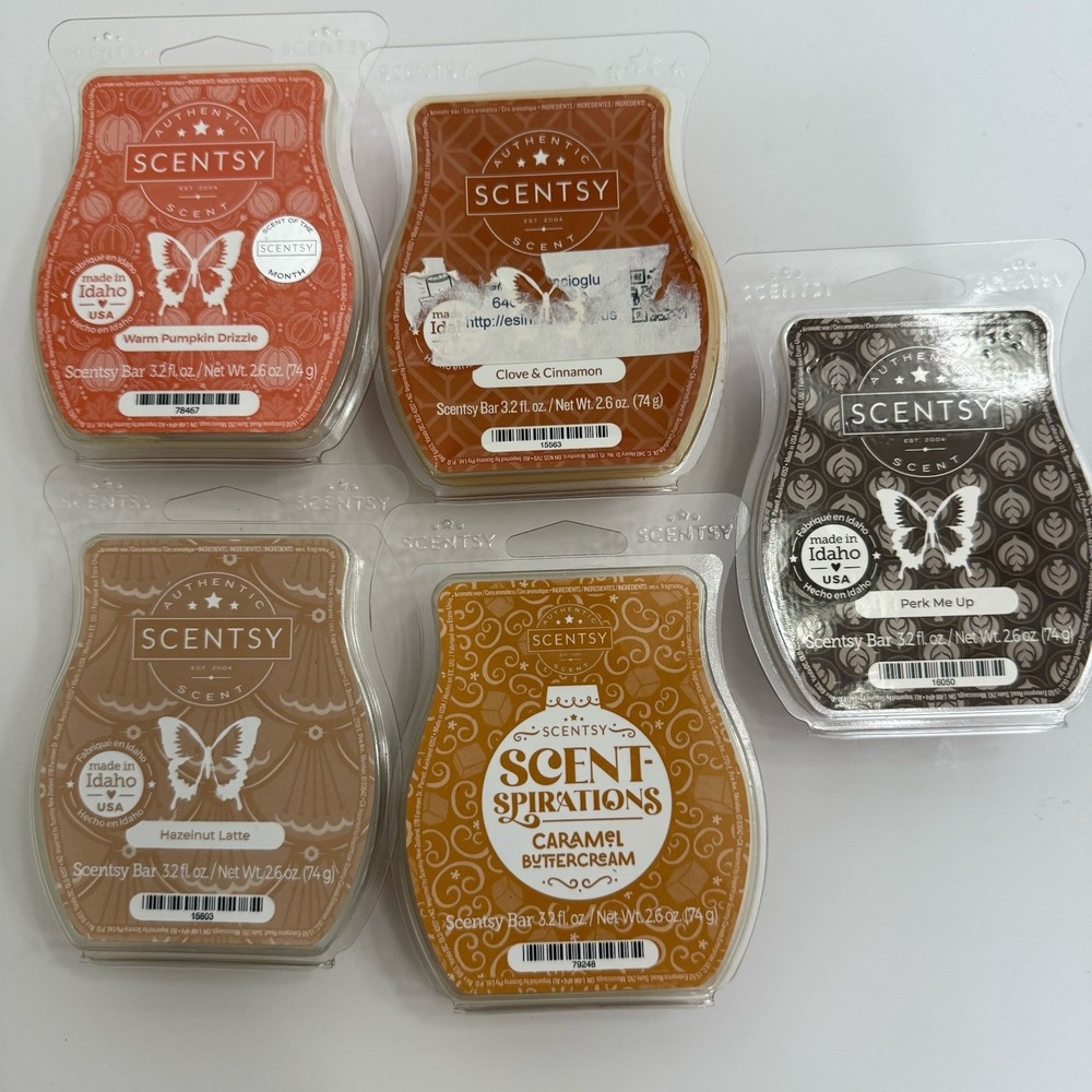 Scentsy Wax‎ Bars Warmer Melts Mixed Lot Of 5 Fall Christmas Scents 3.2 Oz New